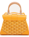 Pre-Loved Saïgon Handbag Goyardine Coated Canvas Mini with Silver Hardware, Yellow