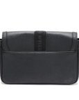 Pre-Loved Hit the Road Crossbody Bag Leather with Silver Hardware, Black