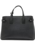 Pre-Loved The Banner Tote Leather Medium with Silver Hardware, Black