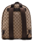 Pre-Loved GG Backpack Monogram Coated Canvas with Silver Hardware, Beige/Brown