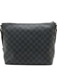 Pre-Loved Mick Crossbody Bag Damier Coated Canvas PM with Silver Hardware, Black / Graphite