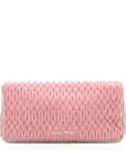 Pre-Loved Matelassé Crystal Shoulder Bag Quilted Leather Small with Silver Hardware, Pink