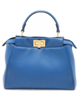 Pre-Loved Peekaboo Handbag Leather Mini with Gold Hardware, Blue