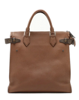 Pre-Loved Tote Tote Leather with Silver Hardware, Brown