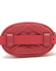 Pre-Loved GG Marmont Matelassé Belt Bag Quilted Leather with Aged Gold Hardware, Red