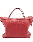 Pre-Loved Mazarine Handbag Monogram Leather MM with Gold Hardware, Red