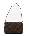 Pre-Loved Mamma Baguette Shoulder Bag Zucca Coated Canvas with Silver Hardware, Brown