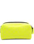 Pre-Loved Dopp Kit Pochette Monogram Coated Canvas with Silver Hardware, Neon Yellow