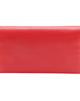 Pre-Loved Wallet on Strap Crossbody Bag Leather with Gold Hardware, Red
