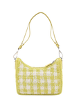 Pre-Loved Re-Edition 2005 Shoulder Bag Crochet Raffia Gingham Mini with Silver Hardware, Yellow and White