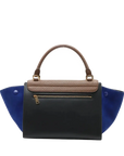 Pre-Loved Trapeze Handbag Leather Medium with Gold Hardware, Brown/Black/Blue
