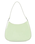 Pre-Loved Cleo Shoulder Bag Leather Small with Silver Hardware, Light Green