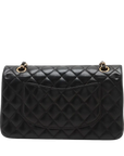 Pre-Loved Classic Double Flap Shoulder Bag Quilted Leather Medium with Gold Hardware, Black