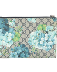 Pre-Loved GG Blooms Zip Pouch Pochette Monogram Coated Canvas with Silver Hardware, Beige Multicolor