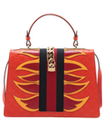 Pre-Loved Sylvie Handbag Monogram Leather Medium with Gold Hardware, Red