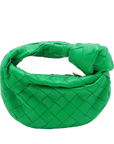 Pre-Loved Jodie Handbag Intrecciato Leather Mini with Gold Hardware, Green