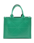 Pre-Loved Symbole Tote Triangle Leather Small with Gold Hardware, Green