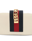 Pre-Loved Sylvie Crossbody Bag Leather Mini with Gold Hardware, White