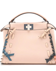 Pre-Loved Peekaboo Handbag Leather Mini with Silver Hardware, Pink