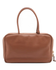 Pre-Loved Bowling Bag Handbag Leather with Gold Hardware, Brown