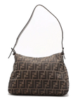 Pre-Loved Mamma Baguette Shoulder Bag Zucca Coated Canvas with Silver Hardware, Brown/Tobacco