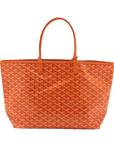 Pre-Loved Saint Louis Tote Chevron Coated Canvas PM with Silver Hardware, Orange