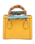 Pre-Loved Diana Bamboo Tote Leather Mini with Gold Hardware, Yellow