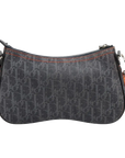 Pre-Loved Saddle Shoulder Bag Trotter Denim with Silver Hardware, Blue
