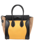 Pre-Loved Luggage Tote Leather Micro with Gold Hardware, Yellow