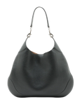 Pre-Loved Web Hobo Shoulder Bag Leather with Gold Hardware, Black