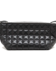 Pre-Loved Quilted Carré Pochette Shoulder Bag Quilted Leather with Silver Hardware, Black