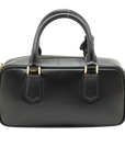 Pre-Loved Bowling Bag Handbag Leather Mini with Gold Hardware, Black