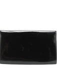 Pre-Loved Louise Clutch Patent Leather with Gold Hardware, Black