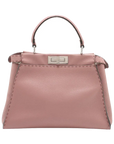 Pre-Loved Peekaboo Handbag Leather with Silver Hardware, Pink