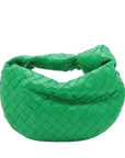 Pre-Loved Jodie Handbag Intrecciato Leather Mini with Gold Hardware, Green