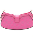 Pre-Loved Moon Side GG Mini Shoulder Bag Monogram Coated Canvas Mini with Gold Hardware, Pink