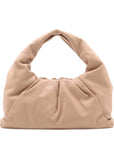 Pre-Loved The Shoulder Pouch Shoulder Bag Leather with Gold Hardware, Beige
