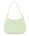 Pre-Loved Cleo Shoulder Bag Leather Small with Silver Hardware, Light Green