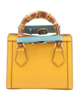 Pre-Loved Diana Bamboo Tote Leather Mini with Gold Hardware, Yellow