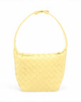 Pre-Loved Wallace Shoulder Bag Intrecciato Leather Small with Gold Hardware, Yellow