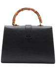 Pre-Loved Dionysus Bamboo Top Handle Handbag Leather Medium with Aged Gold Hardware, Black, Green, Red