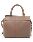 Pre-Loved Cabas Handbag Leather Small with Gold Hardware, Taupe