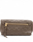 Pre-Loved Petillante Clutch Monogram Leather with Gold Hardware, Taupe