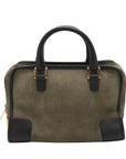 Pre-Loved Amazona Handbag Suede 28 with Gold Hardware, Olive Green