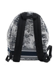 Pre-Loved DiorTravel Backpack Toile de Jouy Coated Canvas Medium with Black Hardware, White and Navy Blue