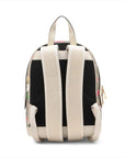Pre-Loved Ophidia GG Flora Backpack Monogram Coated Canvas Small with Gold Hardware, Beige Ebony with Floral Multicolor