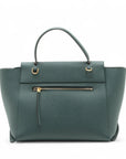 Pre-Loved Belt Bag Handbag Leather Micro with Gold Hardware, Dark Green