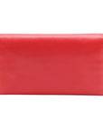 Pre-Loved Wallet on Strap Crossbody Bag Leather with Gold Hardware, Red