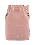 Pre-Loved Mon Tresor Bucket Bag Studded Leather Mini with Gold Hardware, Pink