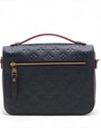 Pre-Loved Pochette Métis Crossbody Bag Monogram Leather with Gold Hardware, Navy Blue